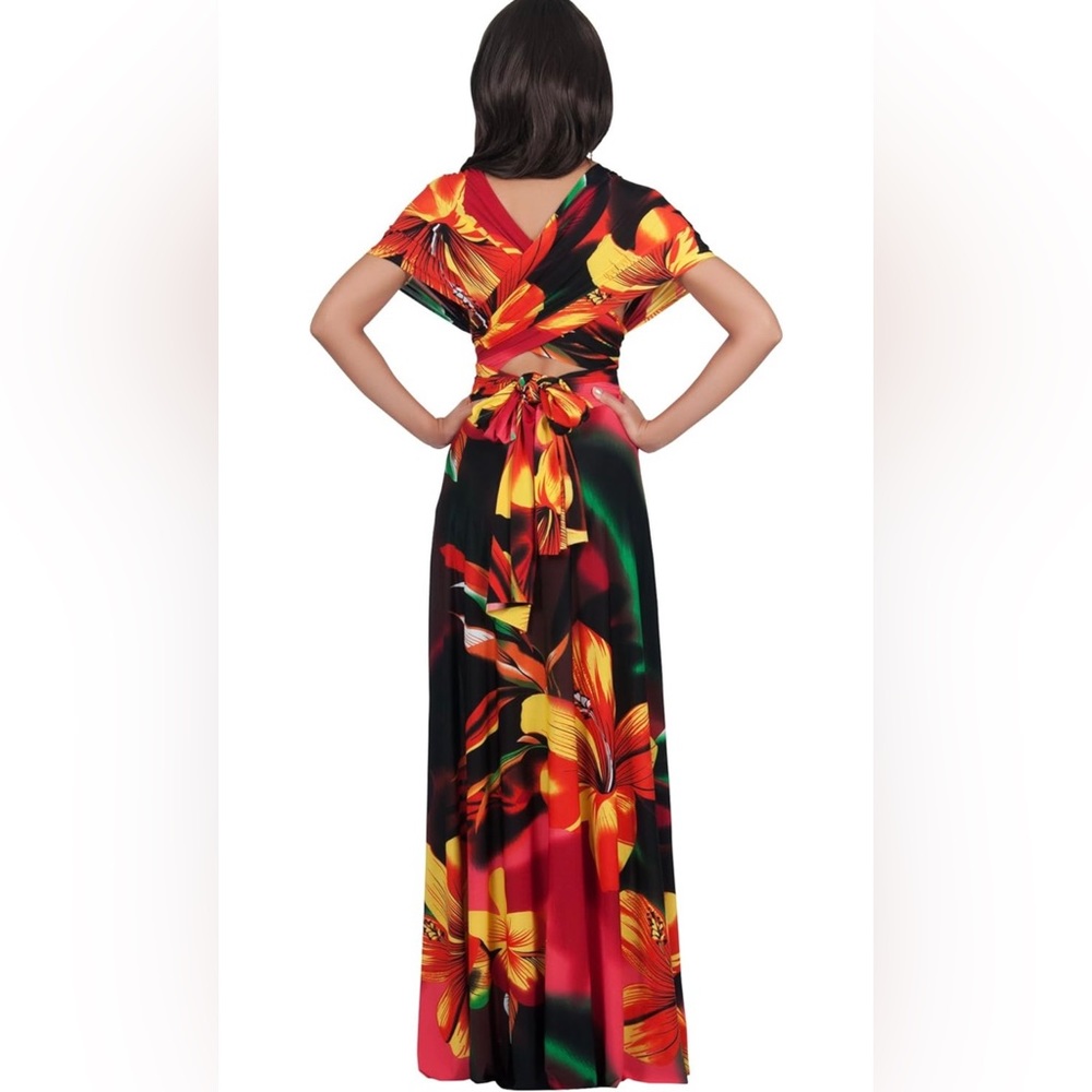 NWT Convertible Wrap Infinity Floral Maxi Dress Size Large - Picture 4 of 8